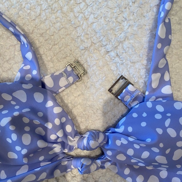 Zaful Purple Dalmatian Knot Cut Out Bikini Swimsuit - Picture 3 of 7